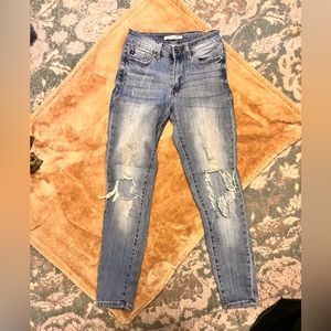 Kan Can distressed skinny stretch jeans